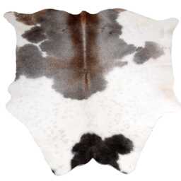 Genuine Black & Grey Cowhide Rug - Natural Hair On Hide Area Luxury Western Farmhouse Home Decor - 53x52 Inches - thumbnail 3