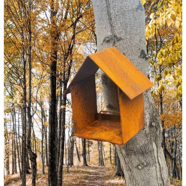 Rustic Steel Bird Feeder