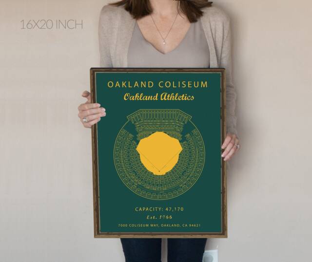 Oakland Coliseum Seating Chart, Athletics, Oakland-Alameda County Coliseum, Sign, Athletics Art, Mlb Art - image 1