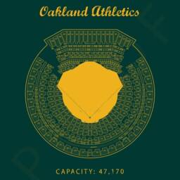 Oakland Coliseum Seating Chart, Athletics, Oakland-Alameda County Coliseum, Sign, Athletics Art, Mlb Art - thumbnail 2