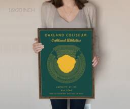Oakland Coliseum Seating Chart, Athletics, Oakland-Alameda County Coliseum, Sign, Athletics Art, Mlb Art - thumbnail 1