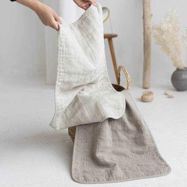 Washable Bath Mat With Loop, Natural Linen Minimalist Soft Sauna Mat, Quick Dry Shower Rug, Organic Farmhouse Bathroom Decor - image 1