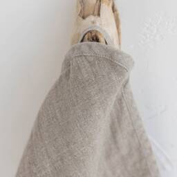 Washable Bath Mat With Loop, Natural Linen Minimalist Soft Sauna Mat, Quick Dry Shower Rug, Organic Farmhouse Bathroom Decor - thumbnail 2