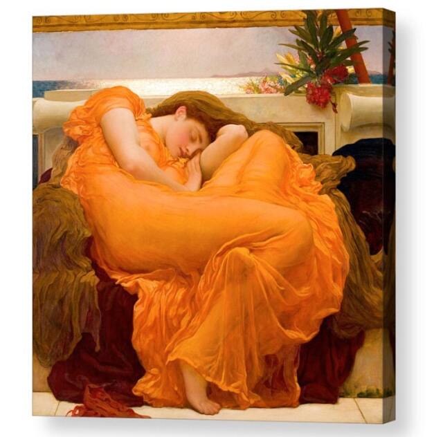"Frederic Lord Leighton, , Flaming June, Canvas Art Box, Photo Print, 8""x8"", 10""x10"", 16""x16"", 20""x20"", 24""x24"", 30""x30"", 44""x44" - image 1