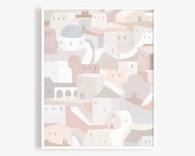 City Art Print - Boho Wall Art, Neutral Kids Room Apartment Decor, Nursery - image 1