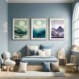 Cyclist Poster Print Set - 3 Posters - Biker Wall Art Colourful Decor Gift Cycling Artwork Boys Mountain Bike Bedroom Biking - thumbnail 1