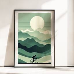 Cyclist Poster Print Set - 3 Posters - Biker Wall Art Colourful Decor Gift Cycling Artwork Boys Mountain Bike Bedroom Biking - thumbnail 3