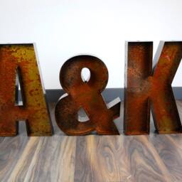 Industrial Metal Letters - Custom Unlit Wall Decor For Home & Business - thumbnail 3