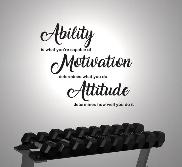 Ability Motivation Attitude - Motivational Wall Sticker Contemporary Vinyl Decal Gym Fitness Mma - image 1