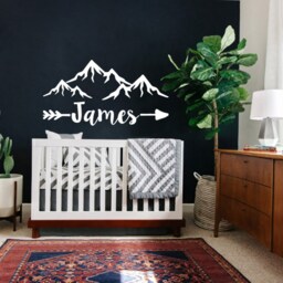 Mountain Boy Name Wall Decal Nursery Mountains Baby Room Woodland Decor Rustic X350 - thumbnail 3