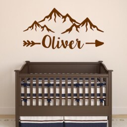 Mountain Boy Name Wall Decal Nursery Mountains Baby Room Woodland Decor Rustic X350 - thumbnail 2