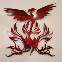 Handmade Phoenix Fire Metal Wall Art Gothic Fantasy Decor - thumbnail 2
