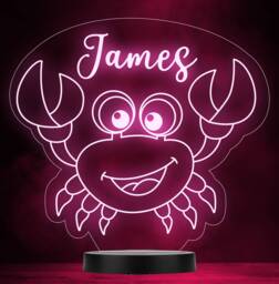 Kids Cute Crab Sealife Beach Personalised Gift Colour Change Lamp Night Light - thumbnail 1