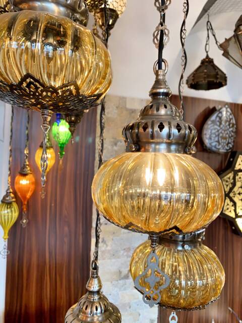 6 Glass Chandelier Lamp, Light, Moroccan Light, Moroccan Lighting, Turkish Light, Moroccan Lamp, Moroccan Pendant, Moroccan Lantern - image 1