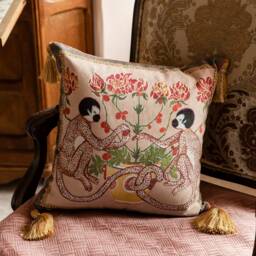 Animal Pillow Cover, Monkey Tiger Pillowcase, Tassel Throw Pillow, Double Sided Decor - thumbnail 1