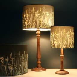 Sea Grass Print Drum Lampshade Botanical Design, Handmade in UK - thumbnail 3