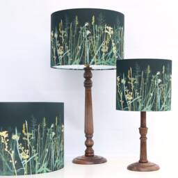 Sea Grass Print Drum Lampshade Botanical Design, Handmade in UK - thumbnail 2