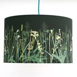 Sea Grass Print Drum Lampshade Botanical Design, Handmade in UK - thumbnail 1