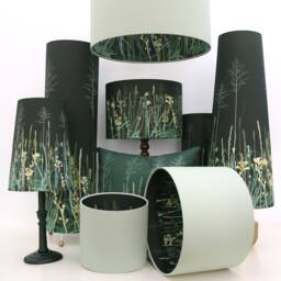 Sea Grass Print Drum Lampshade Botanical Design, Handmade in UK - thumbnail 4