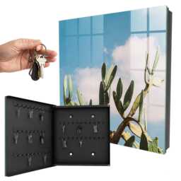 Green Cactus Key Cabinet For Home, Box Photographic Nature, Nature Lovers
