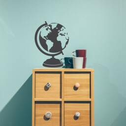 Globe Map Decal - Wall Vinyl For School Classroom, Library Kids Room, Travelers, Adventure - thumbnail 1