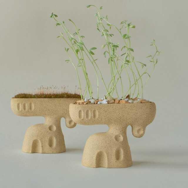 Mini Concrete House Planter, Fairy Garden Terrarium Decoration - image 1