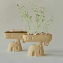 Mini Concrete House Planter, Fairy Garden Terrarium Decoration - thumbnail 1
