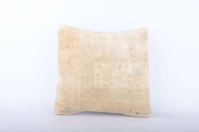 Embroidered Kilim Pillow Cover Vintage Turkish Wool, 16x16 - image 1