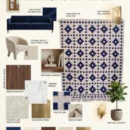 Blue & Ivory Southwestern Rug - Geometric Cotton Flatweave Area For Contemporary Homes in Custom Options - thumbnail 3