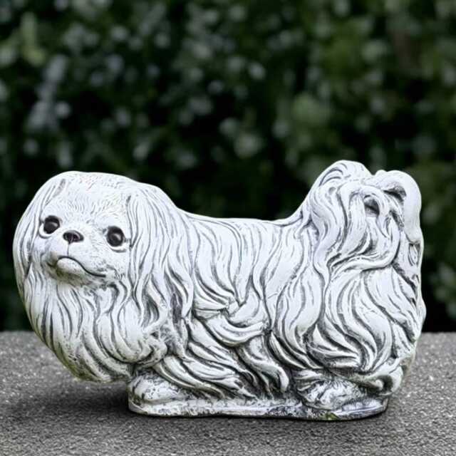 Concrete Shih Tzu Sculpture Stone Dog Statue Cement Figurine Handmade Art Front Door Decoration Dog Lover Gift Yard - image 1