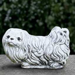 Concrete Shih Tzu Sculpture Stone Dog Statue Cement Figurine Handmade Art Front Door Decoration Dog Lover Gift Yard - thumbnail 1