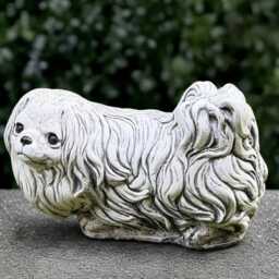 Concrete Shih Tzu Sculpture Stone Dog Statue Cement Figurine Handmade Art Front Door Decoration Dog Lover Gift Yard - thumbnail 3