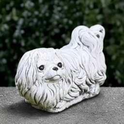 Concrete Shih Tzu Sculpture Stone Dog Statue Cement Figurine Handmade Art Front Door Decoration Dog Lover Gift Yard - thumbnail 4