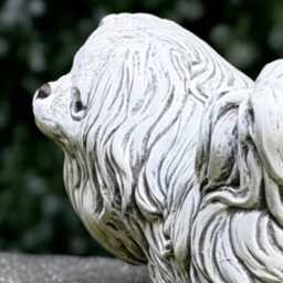 Concrete Shih Tzu Sculpture Stone Dog Statue Cement Figurine Handmade Art Front Door Decoration Dog Lover Gift Yard - thumbnail 2