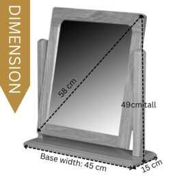 Oak Vanity Mirror With Wooden Frame Small Bedroom - thumbnail 2