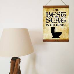 Funny Bathroom Art, Best Seat in The House Toilet Wood Framed Canvas Print Kids Decor, Signs - thumbnail 2