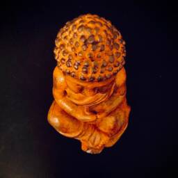Hand Painted Orange Buddha Statue - Sitting Meditation Ornaments Beautiful Unique - thumbnail 3