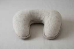 Merino Wool U-Shape Neck Pillow - Light Grey Travel Cushion Beige Option