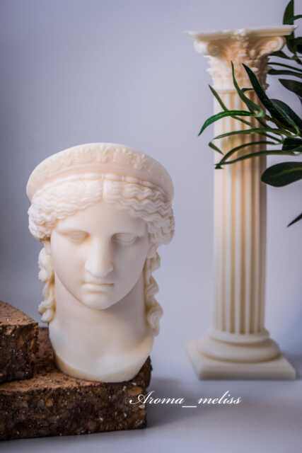Hera Greek Goddess Candle Handcrafted Soy Beeswax Sculpture - image 1