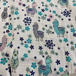 La Llama Muslin Swaddle Blanket, 47 X Swaddle, Girl Baby Swaddling Blanket - thumbnail 2