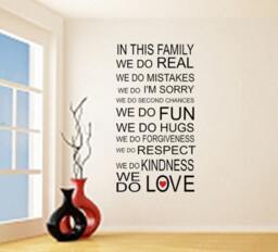 In This Family We Do Love Vinyl Wall Quote Sticker Family Rules Decal Decor
