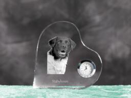 stabyhoun - Crystal Clock in The Shape Of A Heart With Image Pure-Bred Dog - thumbnail 1
