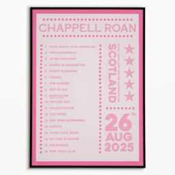 Chappell Roan Scotland 26Th Aug 2025 Setlist Print - Music Prints Unframed Indie Art Concert Poster A5 A4 A3 - thumbnail 3