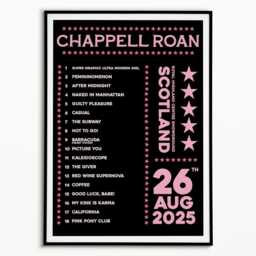 Chappell Roan Scotland 26Th Aug 2025 Setlist Print - Music Prints Unframed Indie Art Concert Poster A5 A4 A3 - thumbnail 2