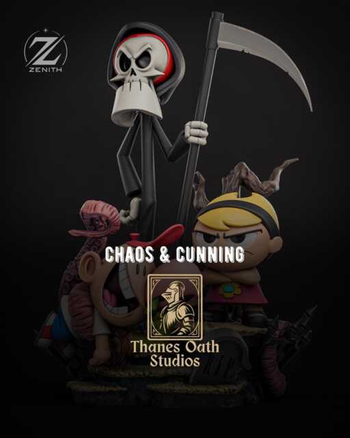 Chaos & Cunning - Gothic Cartoon Comedy Billy & Mandy Resin Figure 16K - image 1