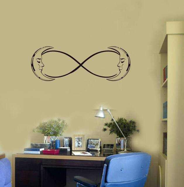 Infinity Crescent Vinyl Wall Decal Moon Bedroom Home Room Decor Art Stickers 2781Di - image 1
