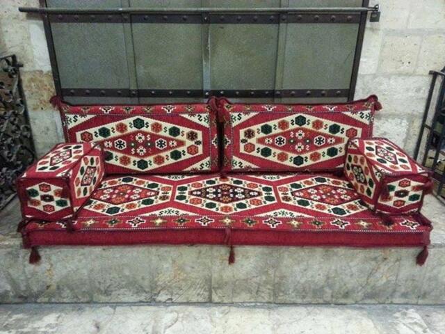 Arabic Oriental Seating Cover Set . Anatolian Majlis - Rug Fabric Floor Seating Jalsa Indoor/Outdoor Hookah Lounge Home 6Pcs - image 1