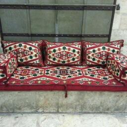 Arabic Oriental Seating Cover Set . Anatolian Majlis - Rug Fabric Floor Seating Jalsa Indoor/Outdoor Hookah Lounge Home 6Pcs - thumbnail 2