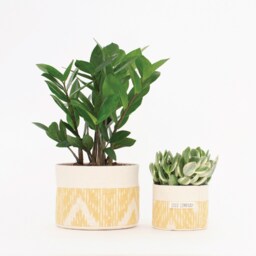 Small Natural Canvas Hanging Planter - Blue Stripe - thumbnail 3