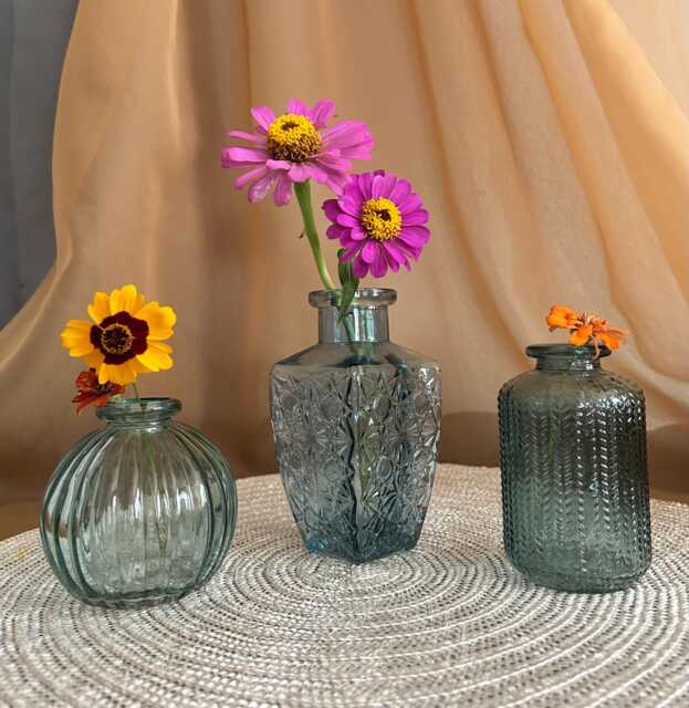 Vintage-Inspired Blue Glass Bud Vases, Sold Individually Or As A Set - image 1